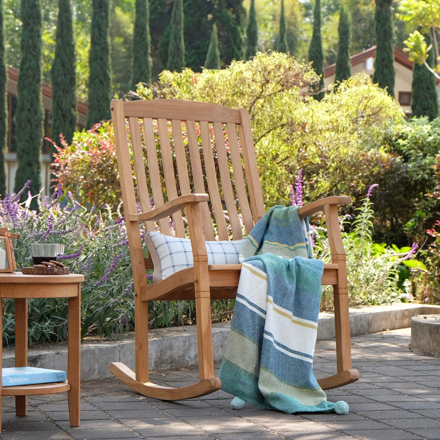 Cambridge Casual: Arie Teak Rocking Chair – Natural Finish, Weather - Resistant, Perfect for Patio & Porch - The Tribalist