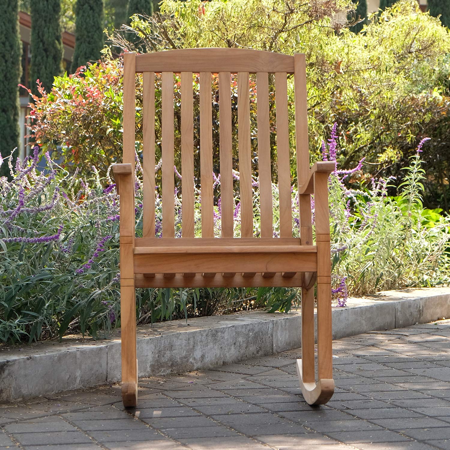 Cambridge Casual: Arie Teak Rocking Chair – Natural Finish, Weather - Resistant, Perfect for Patio & Porch - The Tribalist