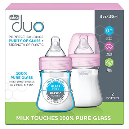 Chicco: Duo Baby Bottle with Invinci-Glass Inside - Plastic Outside and Intui-Latch Nipple - The Tribalist