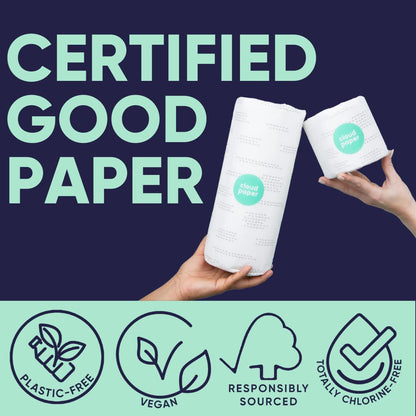 The Tribalist - Cloud Paper Store Bamboo Toilet Paper - 12 Rolls of Eco Friendly Toilet Paper