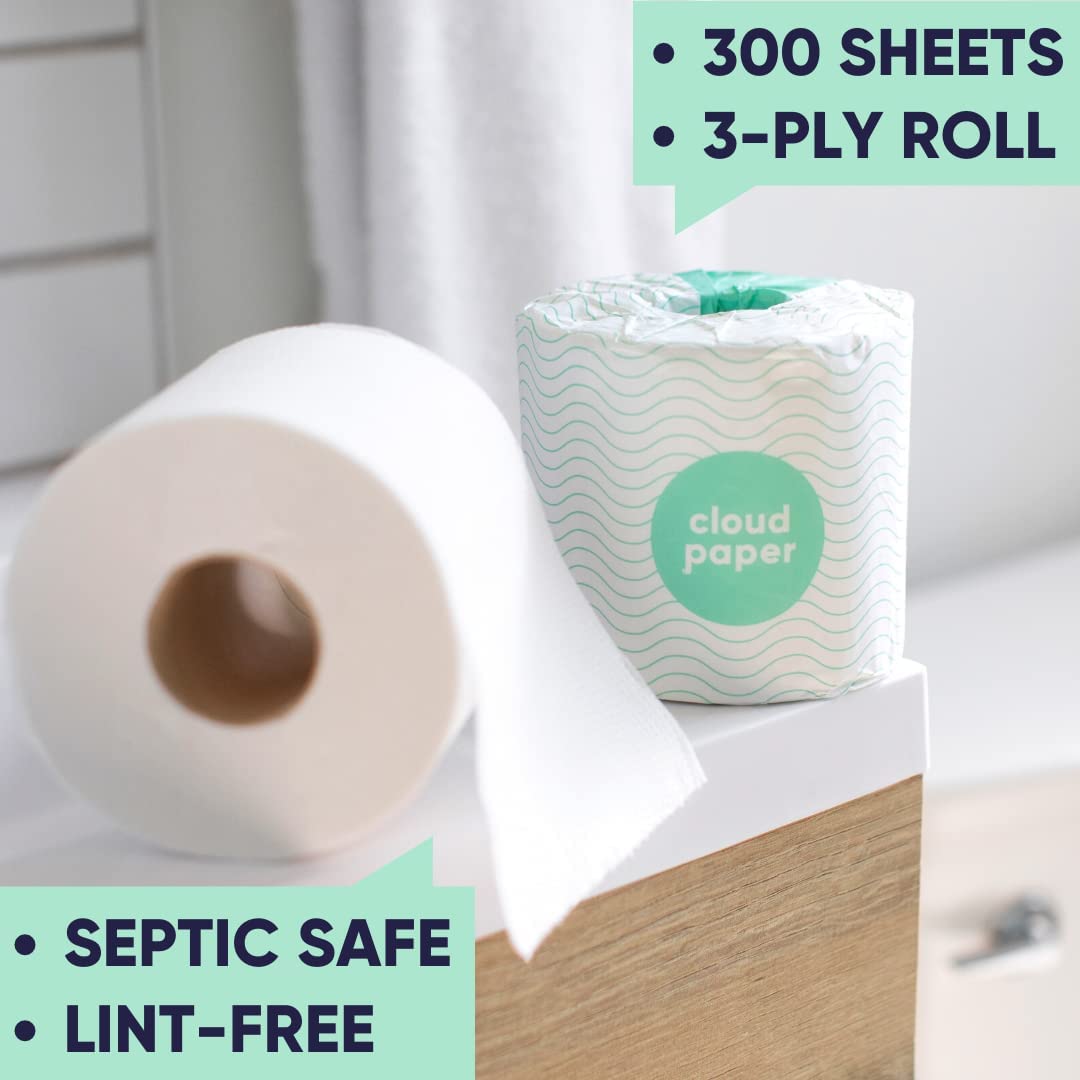 The Tribalist - Cloud Paper Store Bamboo Toilet Paper - 12 Rolls of Eco Friendly Toilet Paper