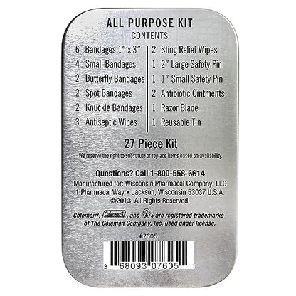 The Tribalist Coleman All Purpose Mini First Aid Kit - Compact & Affordable Emergency Preparedness with First Aid Assortment