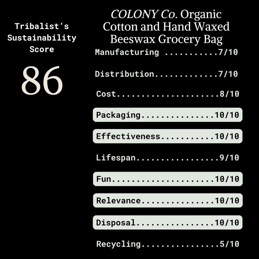 COLONY CO: World's Strongest Handmade Grocery Bag - Certified Organic Cotton and Hand Waxed Beeswax - The Tribalist