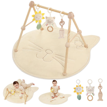 Cottonbee: 4 - in - 1 Organic Wooden Baby Gym with Cotton Play Mat & Sensory Toys for 0 - 36 Months - The Tribalist