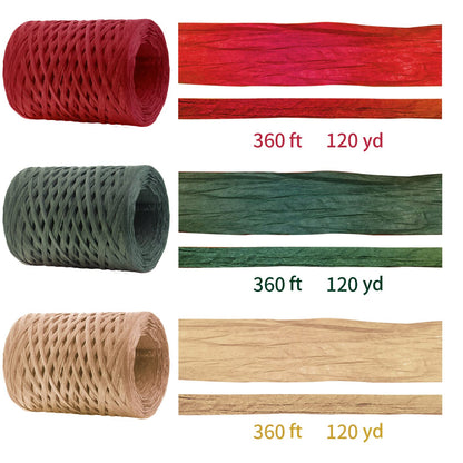 CREATRILL: Matte Paper Raffia Ribbon – 1080 Feet Eco - Friendly Christmas Crafting & Gift Wrap (3 Rolls) - The Tribalist