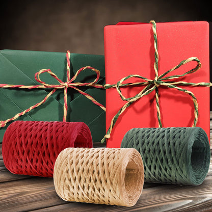 CREATRILL: Matte Paper Raffia Ribbon – 1080 Feet Eco - Friendly Christmas Crafting & Gift Wrap (3 Rolls) - The Tribalist