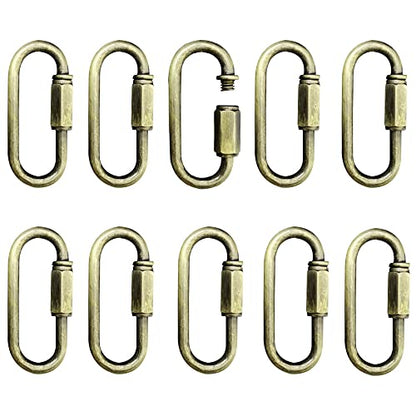 The Tribalist - 10- Pack Heavy Duty D Shape Chain Locking M4 4MM Chain Quick Link Connector (Black)