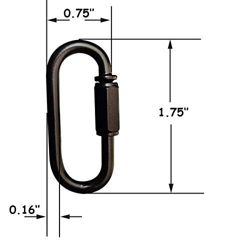 The Tribalist - 10- Pack Heavy Duty D Shape Chain Locking M4 4MM Chain Quick Link Connector (Black)