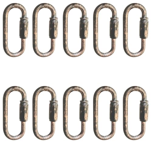 The Tribalist - 10- Pack Heavy Duty D Shape Chain Locking M4 4MM Chain Quick Link Connector (Black)