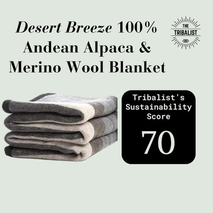 Desert Breeze: 100% Natural Premium Alpaca and Merino Wool Blanket - The Tribalist