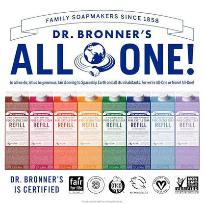 Dr. Bronner’s: Baby Pure - Castile Liquid Soap & Refill Carton – 32 oz, Made with Regenerative Organic Oils - The Tribalist