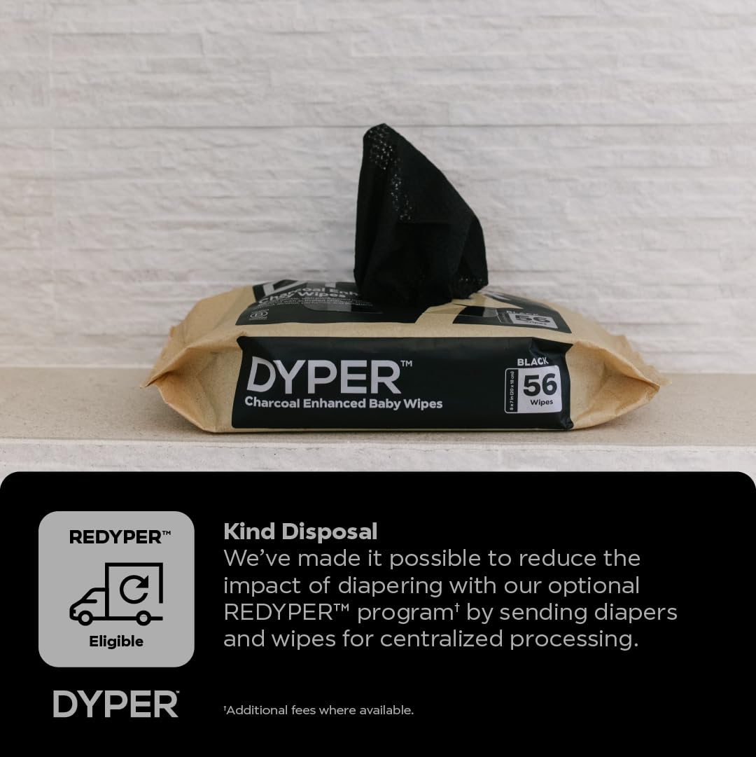 The Tribalist - DYPER: Charcoal-Enhanced Baby Wipes with 100% Plant-Based Unscented Formula