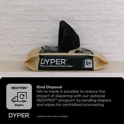 The Tribalist - DYPER: Charcoal-Enhanced Baby Wipes with 100% Plant-Based Unscented Formula