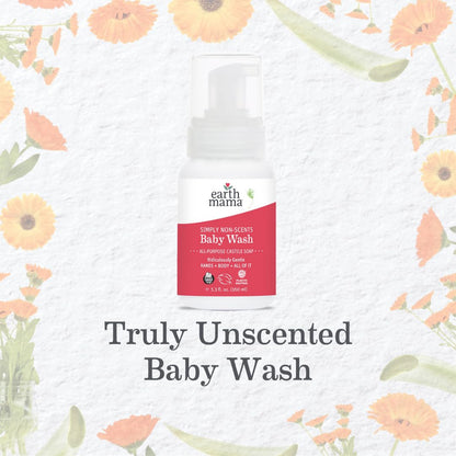 The Tribalist Earth Mama Simply Non-Scents Baby Wash Foaming Hand Soap, Organic All-Purpose Body Wash for Sensitive Skin