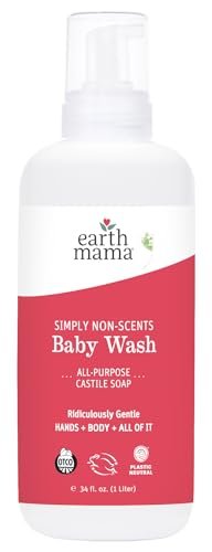 The Tribalist Earth Mama Simply Non-Scents Baby Wash Foaming Hand Soap, Organic All-Purpose Body Wash for Sensitive Skin