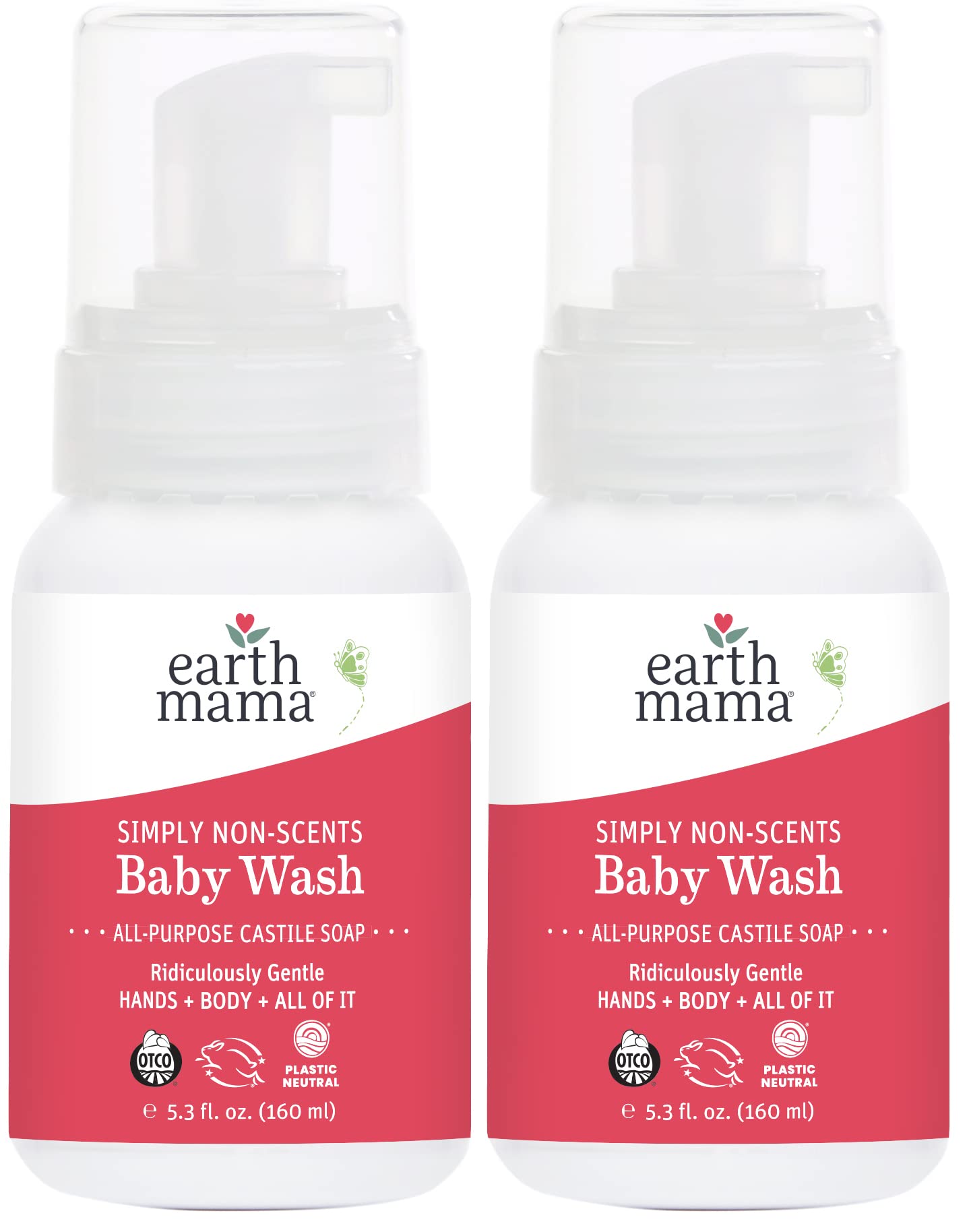 The Tribalist Earth Mama Simply Non-Scents Baby Wash Foaming Hand Soap, Organic All-Purpose Body Wash for Sensitive Skin