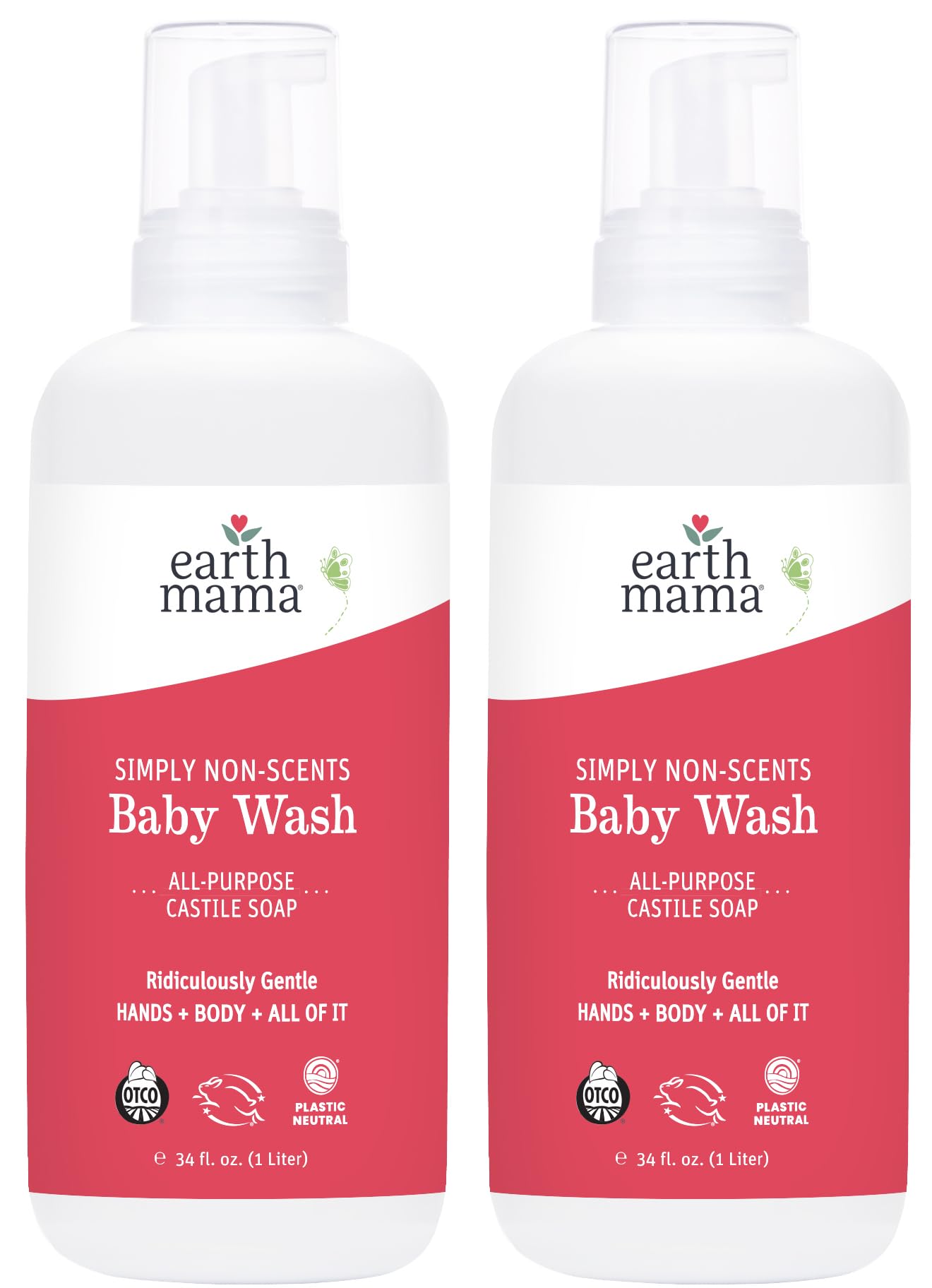 The Tribalist Earth Mama Simply Non-Scents Baby Wash Foaming Hand Soap, Organic All-Purpose Body Wash for Sensitive Skin