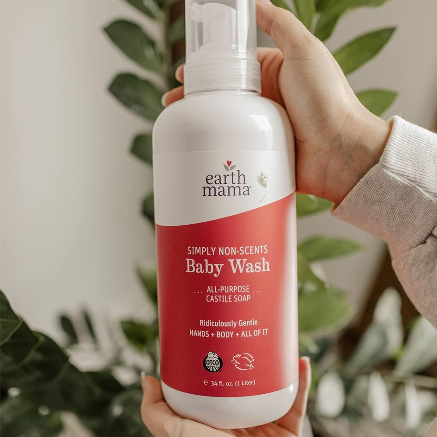 The Tribalist Earth Mama Simply Non-Scents Baby Wash Foaming Hand Soap, Organic All-Purpose Body Wash for Sensitive Skin