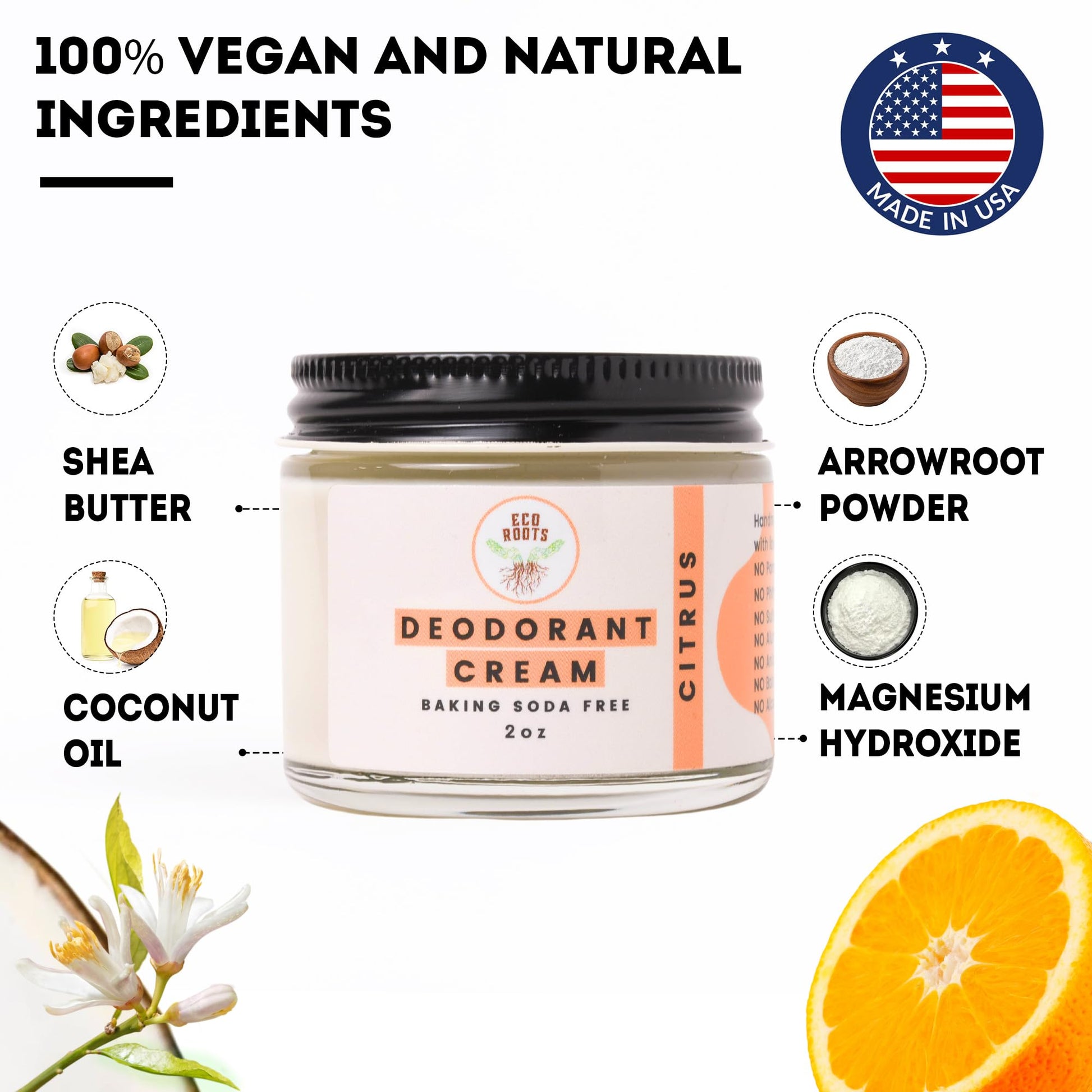 ECO ROOTS: Organic Deodorant Cream, Non Aluminum, for Men & Women - The Tribalist