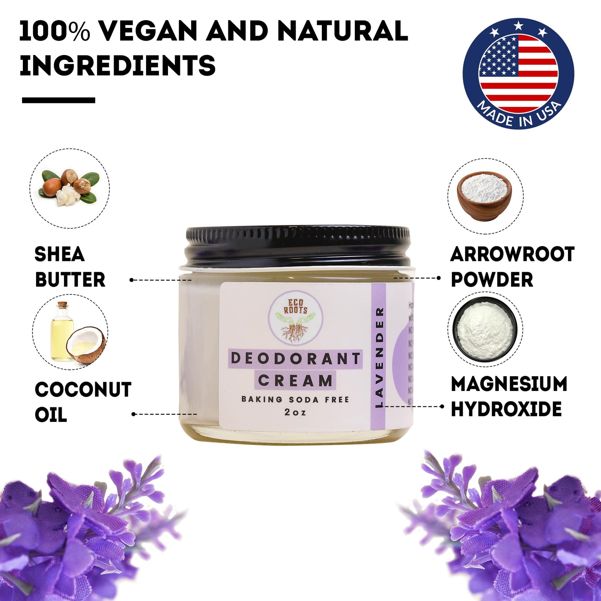 ECO ROOTS: Organic Deodorant Cream, Non Aluminum, for Men & Women - The Tribalist