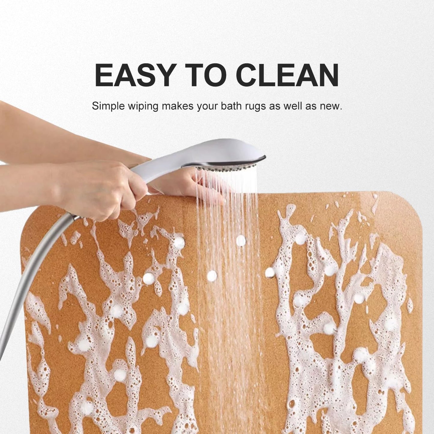 ECOAKLY: Cork Non Slip Bathtub Mat with Drain Holes - The Tribalist