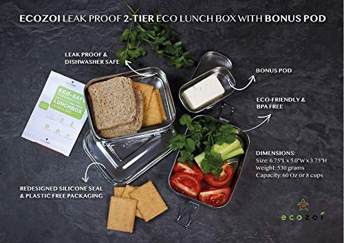 Ecozoi: Leak Proof Stainless Steel Lunch Tin - Eco Bento Box - The Tribalist