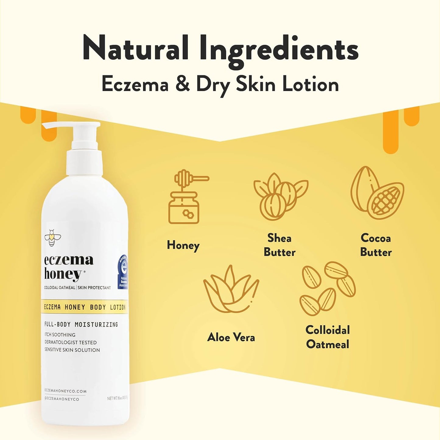 The Tribalist - Eczema Honey: Natural Body Lotion - Relieve Eczema & Irritation Symptoms (16 Oz)