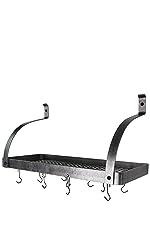 Enclume: Premier Corner Pot Rack, Hammered Steel (Small 12 - Inch Corner) - The Tribalist