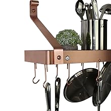 Enclume: Premier Corner Pot Rack, Hammered Steel (Small 12 - Inch Corner) - The Tribalist