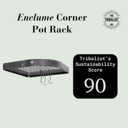 Enclume: Premier Corner Pot Rack, Hammered Steel (Small 12 - Inch Corner) - The Tribalist