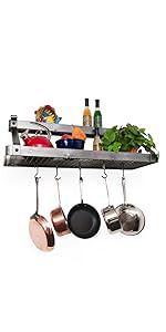 Enclume: Premier Corner Pot Rack, Hammered Steel (Small 12 - Inch Corner) - The Tribalist