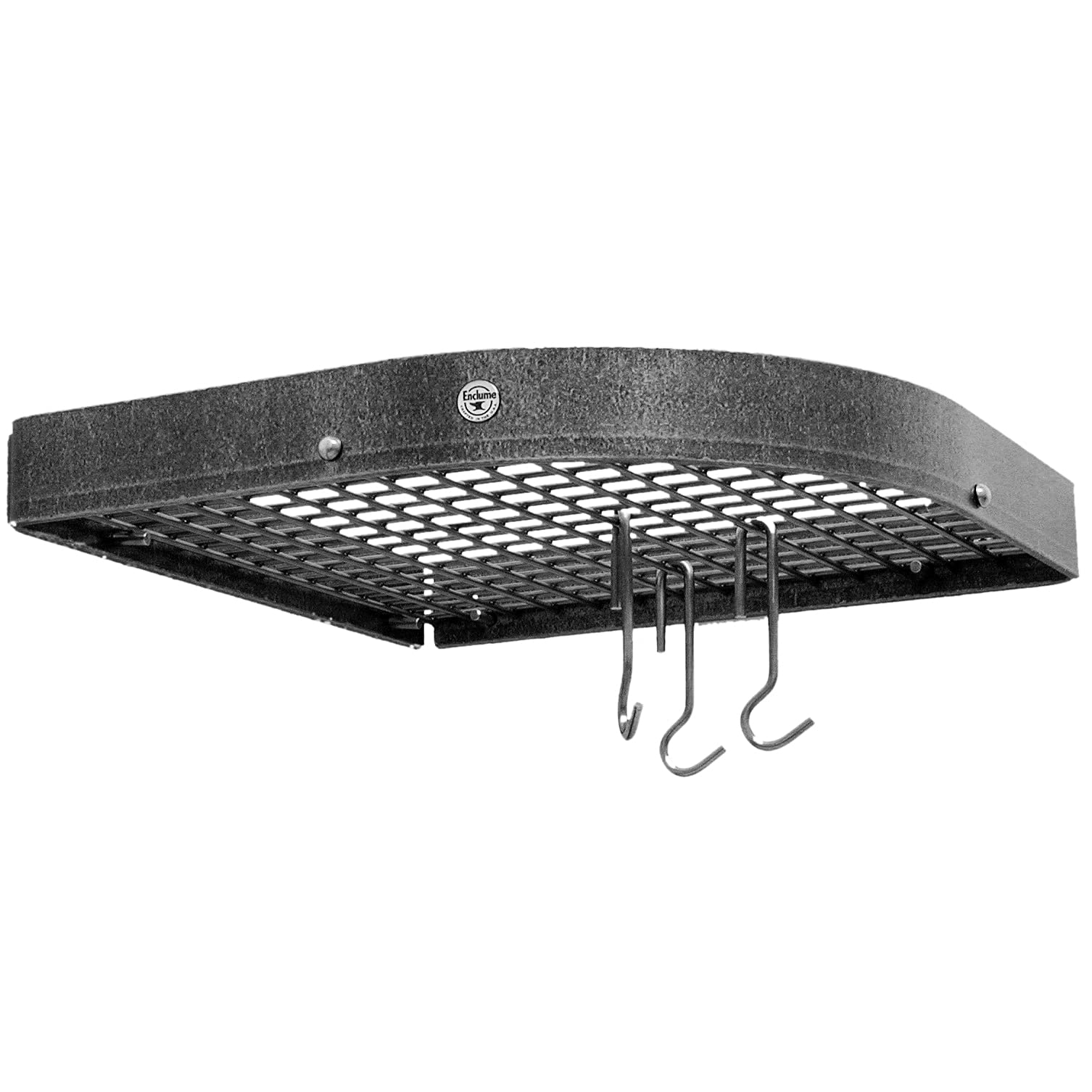 Enclume: Premier Corner Pot Rack, Hammered Steel (Small 12 - Inch Corner) - The Tribalist