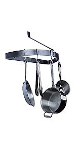 Enclume: Premier Corner Pot Rack, Hammered Steel (Small 12 - Inch Corner) - The Tribalist