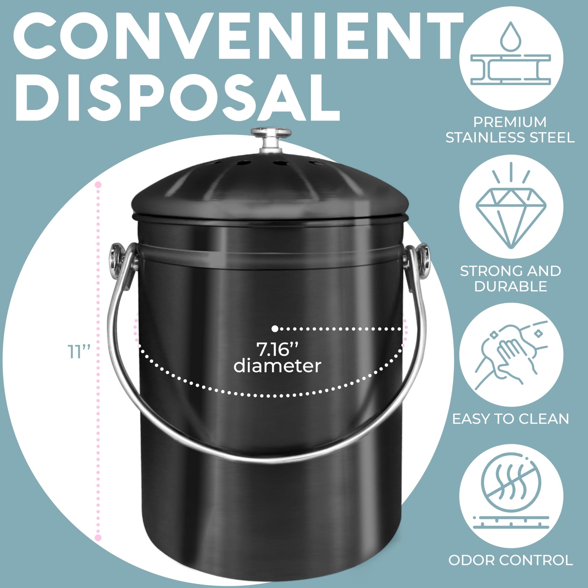 EPICA: Countertop Compost Bin Kitchen (1.3 Gallon) - The Tribalist