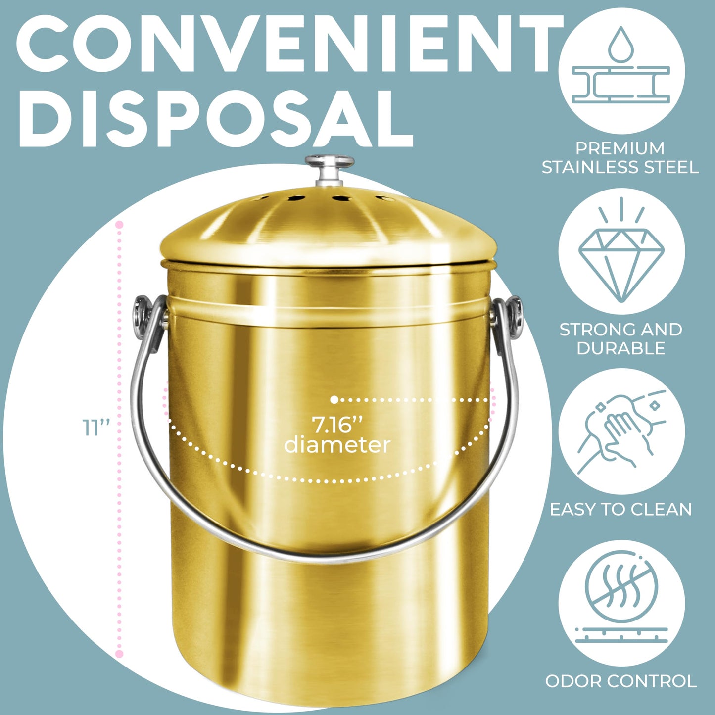 EPICA: Countertop Compost Bin Kitchen (1.3 Gallon) - The Tribalist