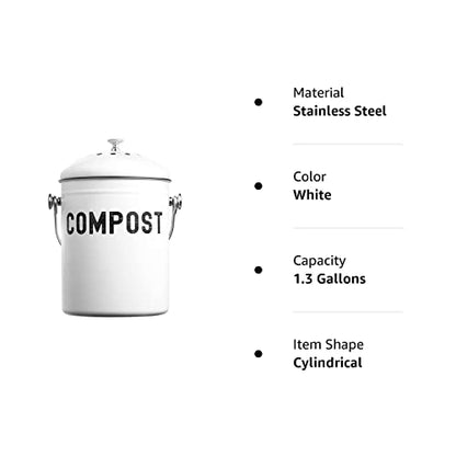 EPICA: Countertop Compost Bin Kitchen (1.3 Gallon) - The Tribalist