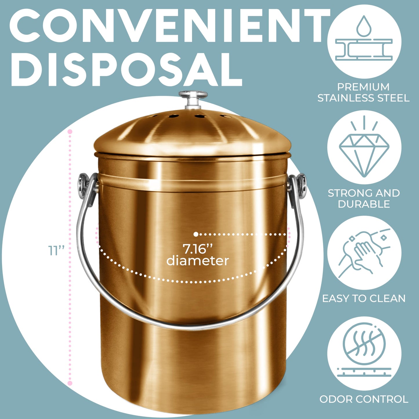 EPICA: Countertop Compost Bin Kitchen (1.3 Gallon) - The Tribalist