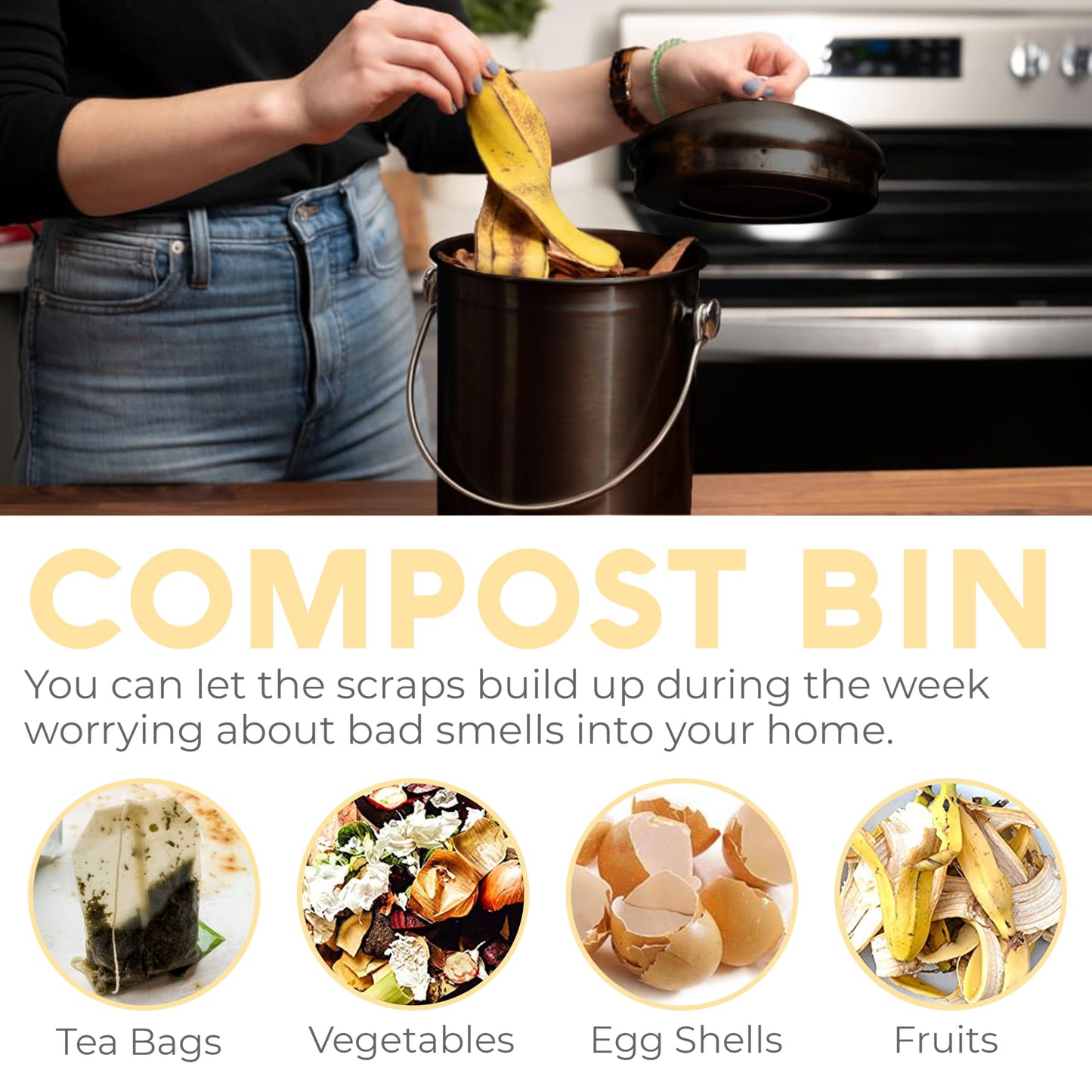 EPICA: Countertop Compost Bin Kitchen (1.3 Gallon) - The Tribalist