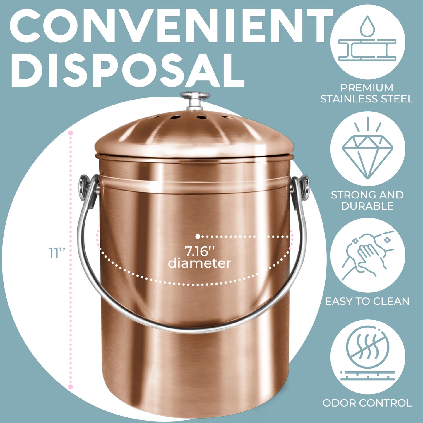 EPICA: Countertop Compost Bin Kitchen (1.3 Gallon) - The Tribalist