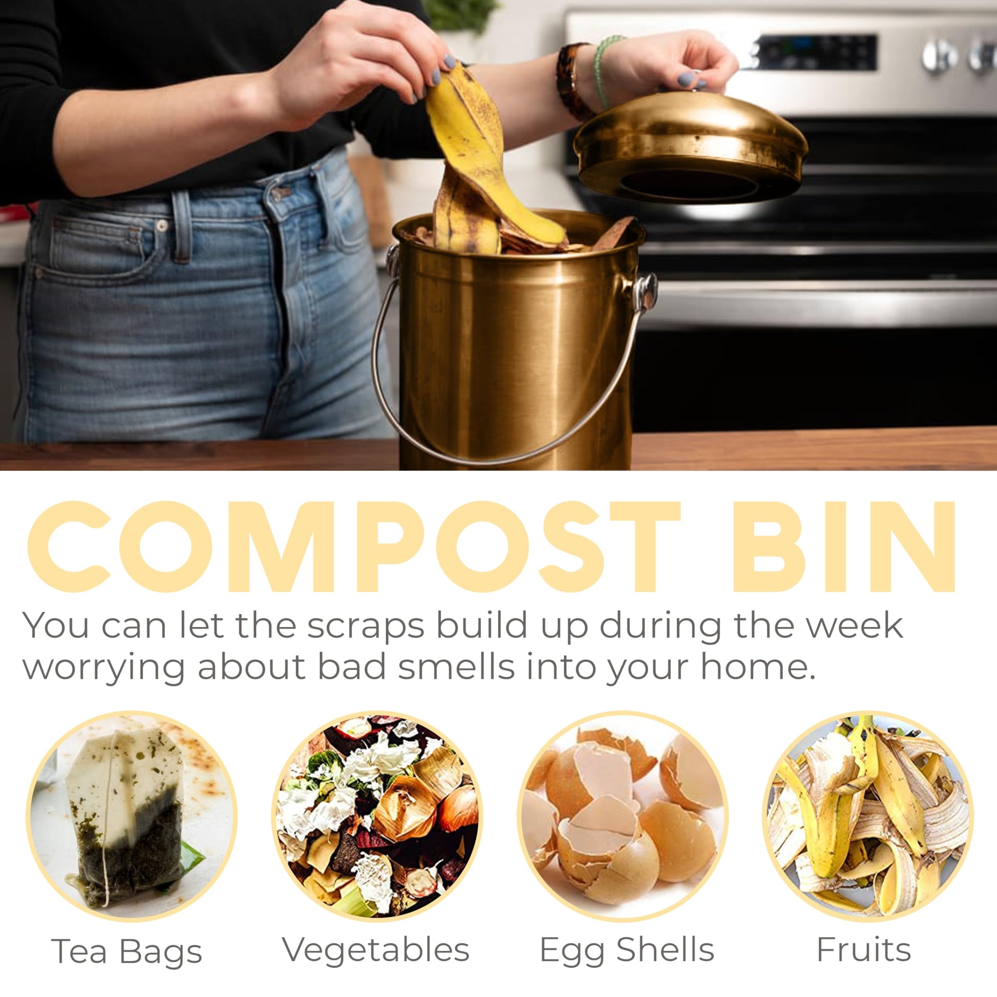 EPICA: Countertop Compost Bin Kitchen (1.3 Gallon) - The Tribalist