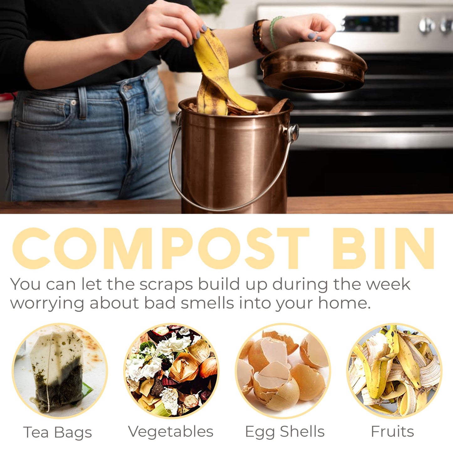 EPICA: Countertop Compost Bin Kitchen (1.3 Gallon) - The Tribalist