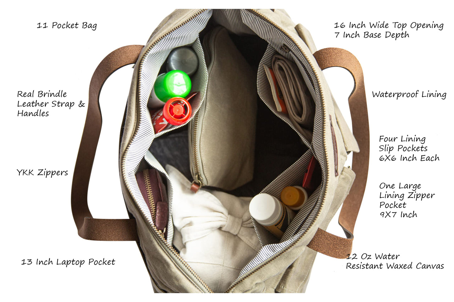 The Tribalist - Generic: Pipa Large Waterproof Diaper Bag with Pouch and Stroller Clips