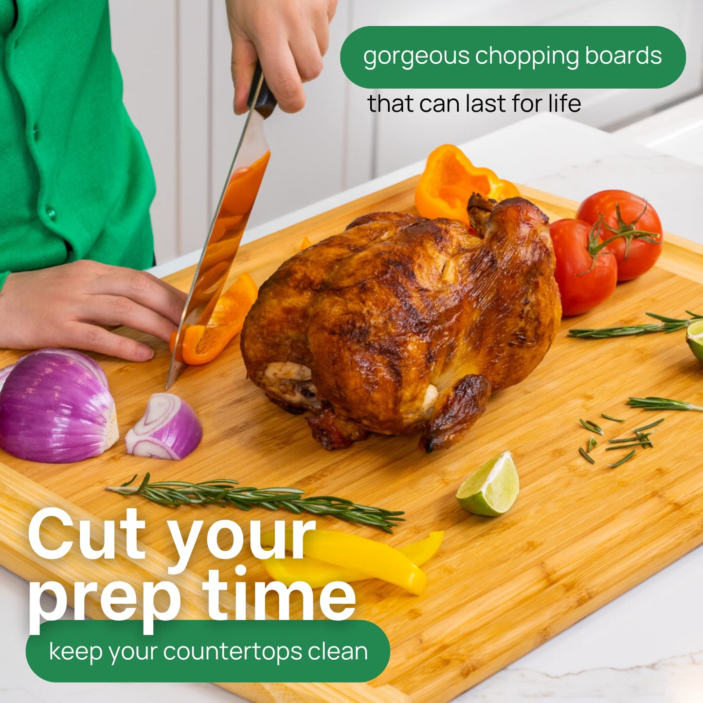 GREENER CHEF Multiple Sizes Cutting Board with Lifetime Replacements - The Tribalist