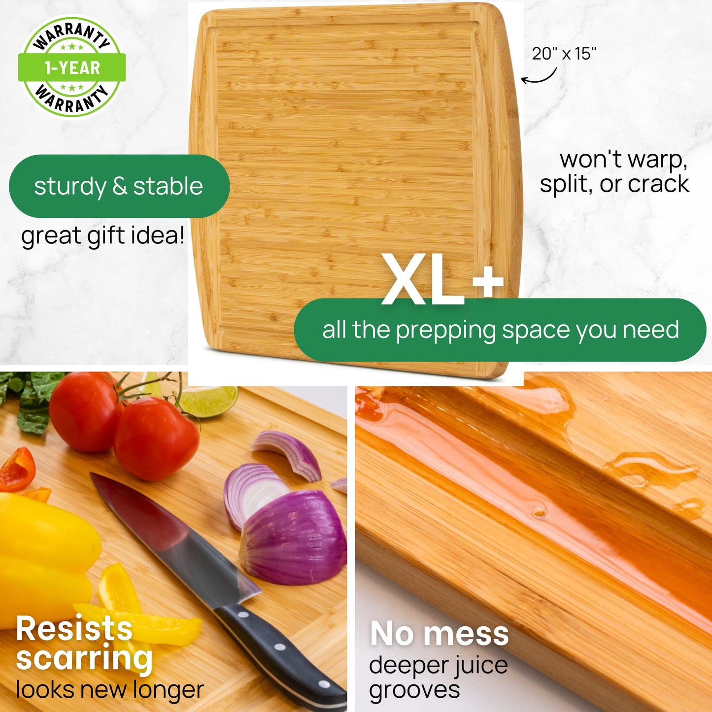 GREENER CHEF Multiple Sizes Cutting Board with Lifetime Replacements - The Tribalist