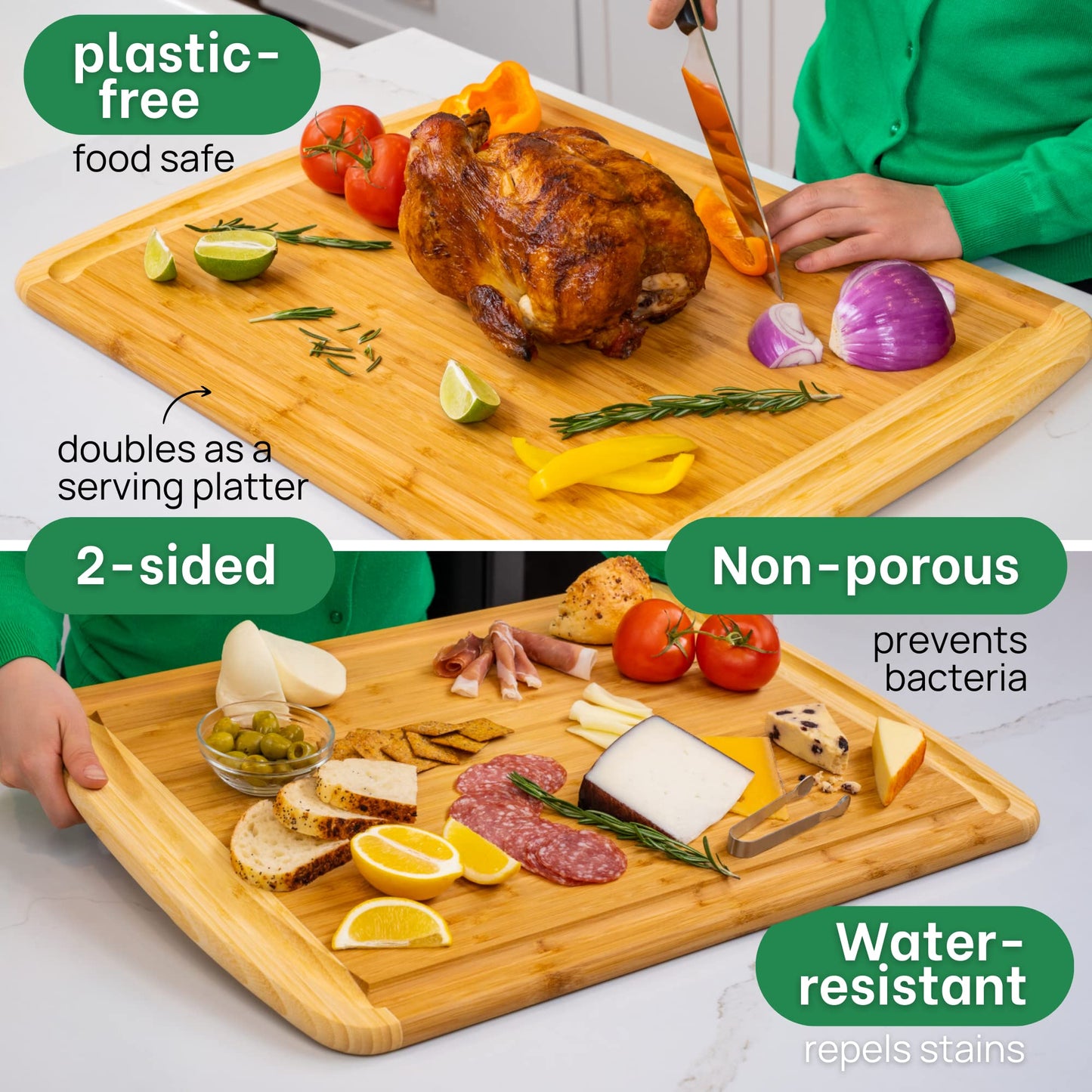 GREENER CHEF Multiple Sizes Cutting Board with Lifetime Replacements - The Tribalist