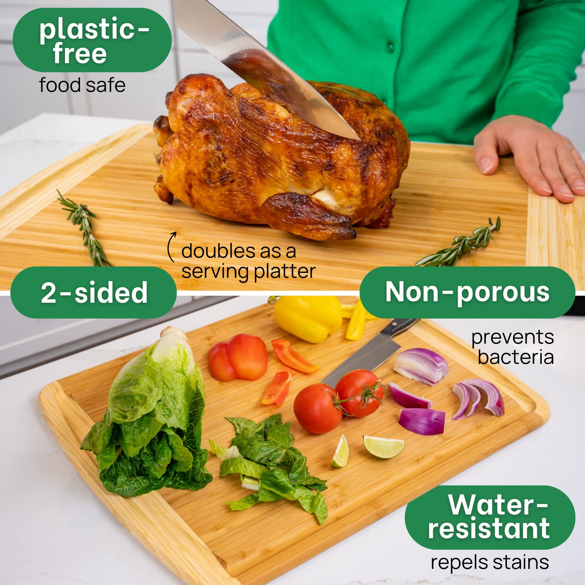 GREENER CHEF Multiple Sizes Cutting Board with Lifetime Replacements - The Tribalist