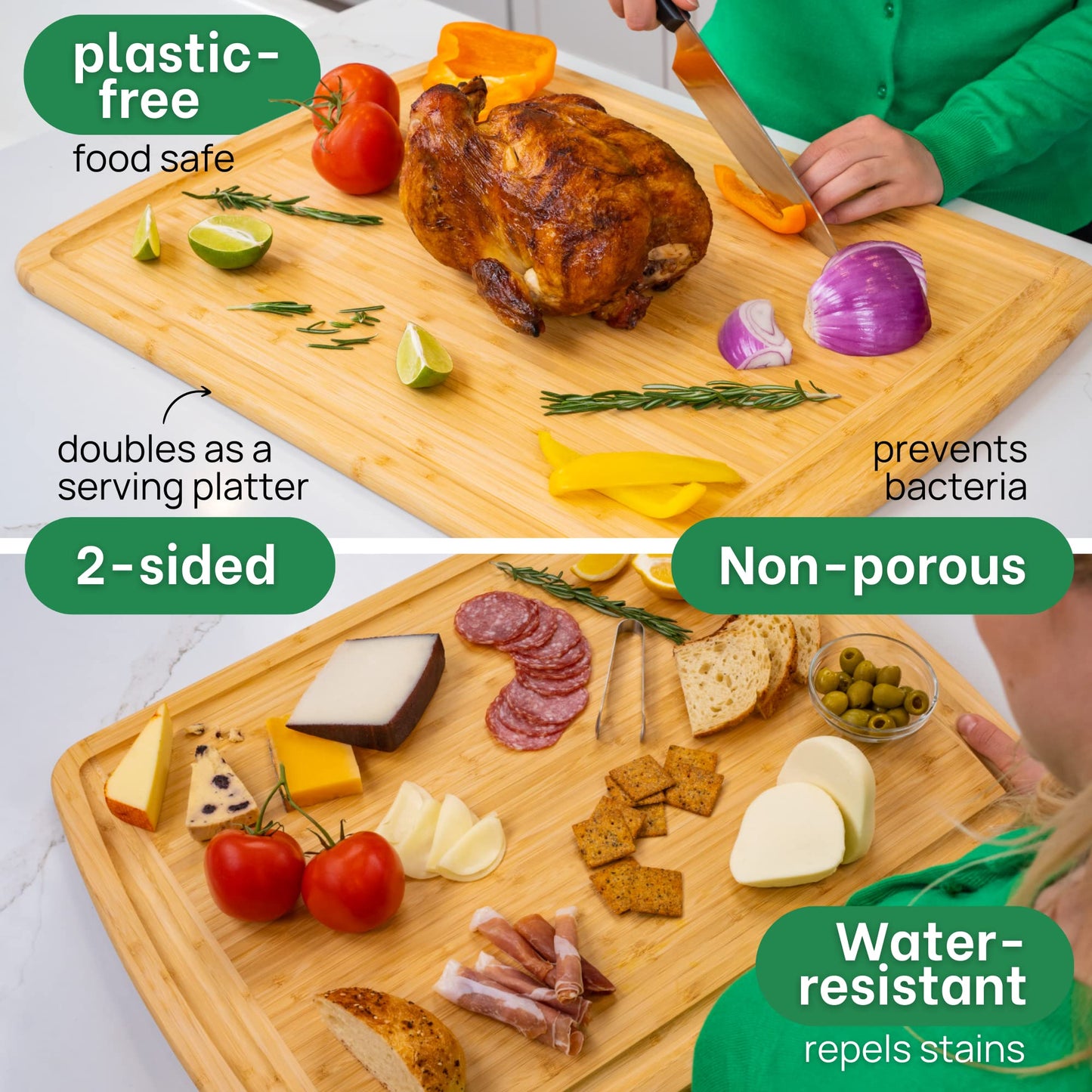 GREENER CHEF Multiple Sizes Cutting Board with Lifetime Replacements - The Tribalist