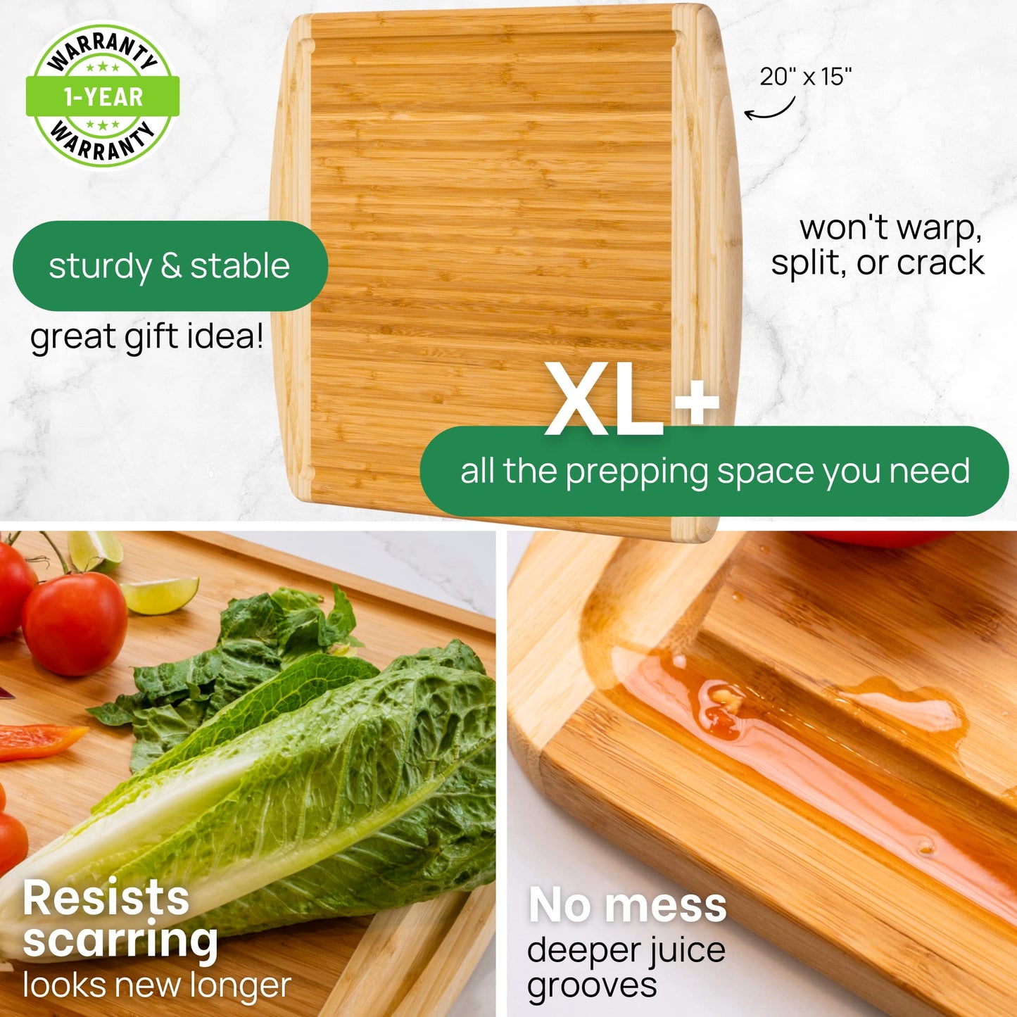 GREENER CHEF Multiple Sizes Cutting Board with Lifetime Replacements - The Tribalist