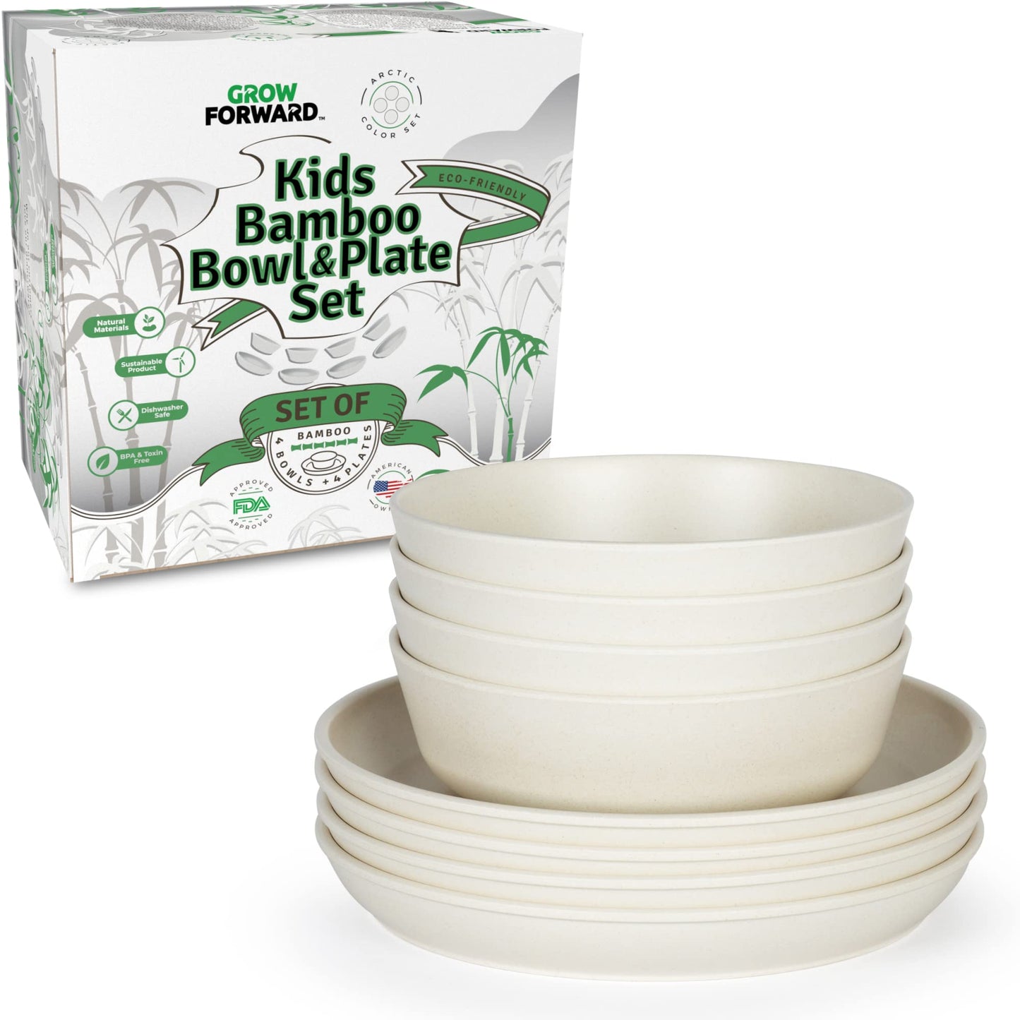 The Tribalist - Grow Forward: Kids Bamboo Bowl and Plate Set B0969HZL6H