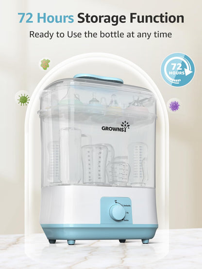 GROWNSY: Electric Baby Bottle Sterilizer & Dryer – Steam Sanitizer for Bottles, Pacifiers, & Pump Parts - The Tribalist